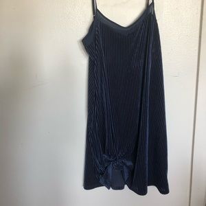 Navy Sheer Mini Slip Dress Spaghetti Strap